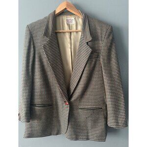 VTG Wool Blend Plaid Jacket Women’s Size 16P Classic Old Money Plaid Academia